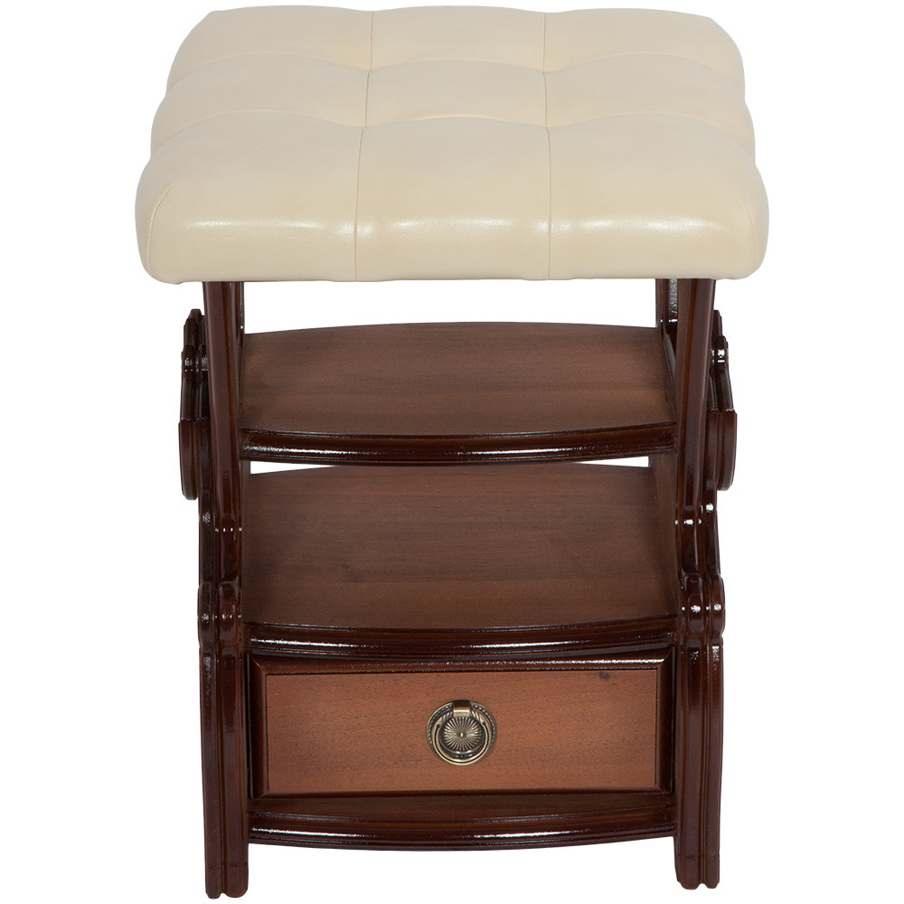 11178 BOGACHO Табурет Марта 2 с ящиком Орех Ваниль МДФ / искусственная кожа  - Вид №5