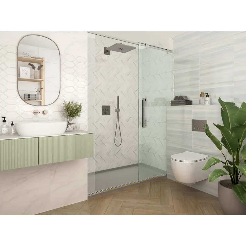 Плитка настенная Шахтинская Плитка Восток 01 25x40 см 1.4 м² глянцевая цвет белый мрамор STLM-2177089 - Вид №6