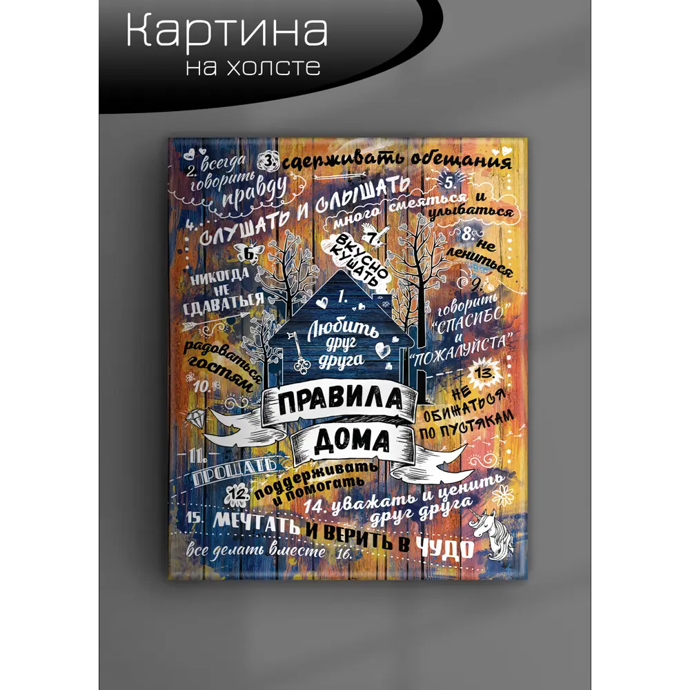 Картина на холсте Правила счастья 40x50 см FBRUSH STLM-2047137 - Вид №5