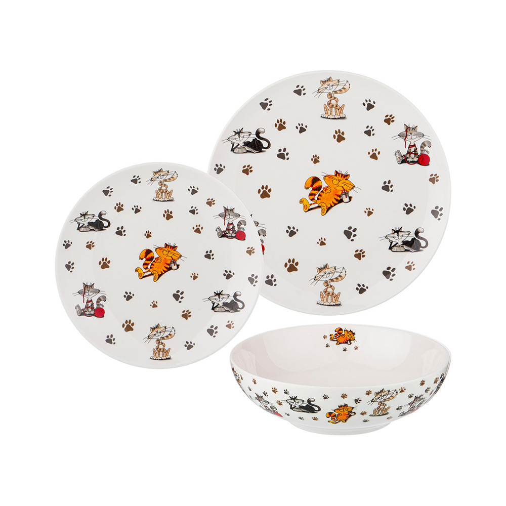 359-648 Посуда фарфоровая ОБЕДЕННЫЙ НАБОР "ВЕСЕЛЫЕ ДРУЗЬЯ" НА 1ПЕР.3 ПР 1000 мл Lefard 