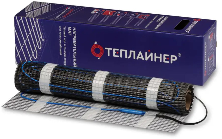 93408431 Нагревательный мат для теплого пола Теплайнер 2.5 м2 400 Вт с механическим терморегулятором ТР310 STLM-0546987