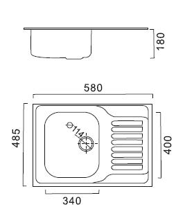 HBD4858 Кухонная мойка , сталь микродекор Haiba  - Вид №2