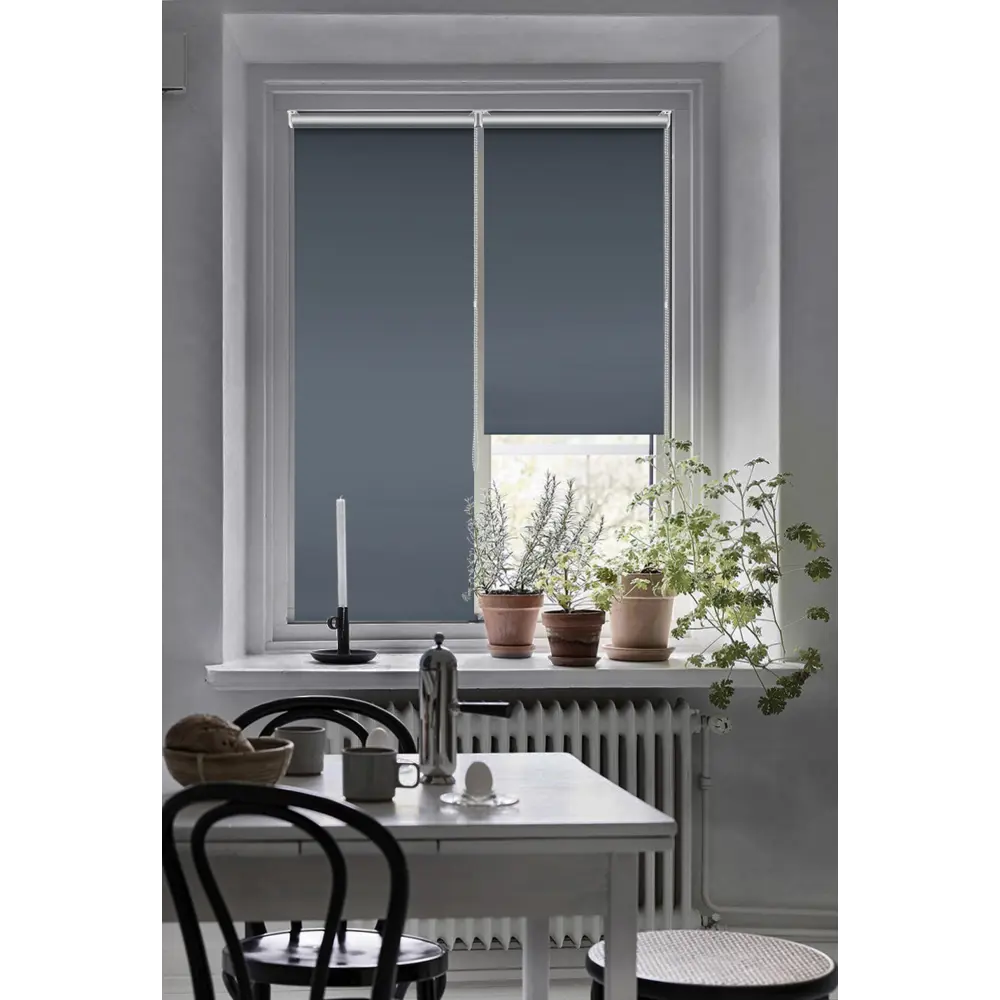 Штора рулонная блэкаут Эскар 55x160 см серо-синяя Denim1 BLACKOUT STLM-2021082 - Вид №5