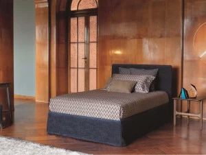 Flou Односпальная кровать из ткани с мягким изголовьем Notturno