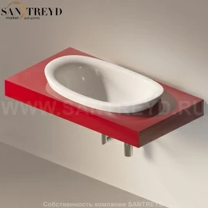 Flaminia IO e SI Столешница с отверстием под раковину красная IO75M1.3011