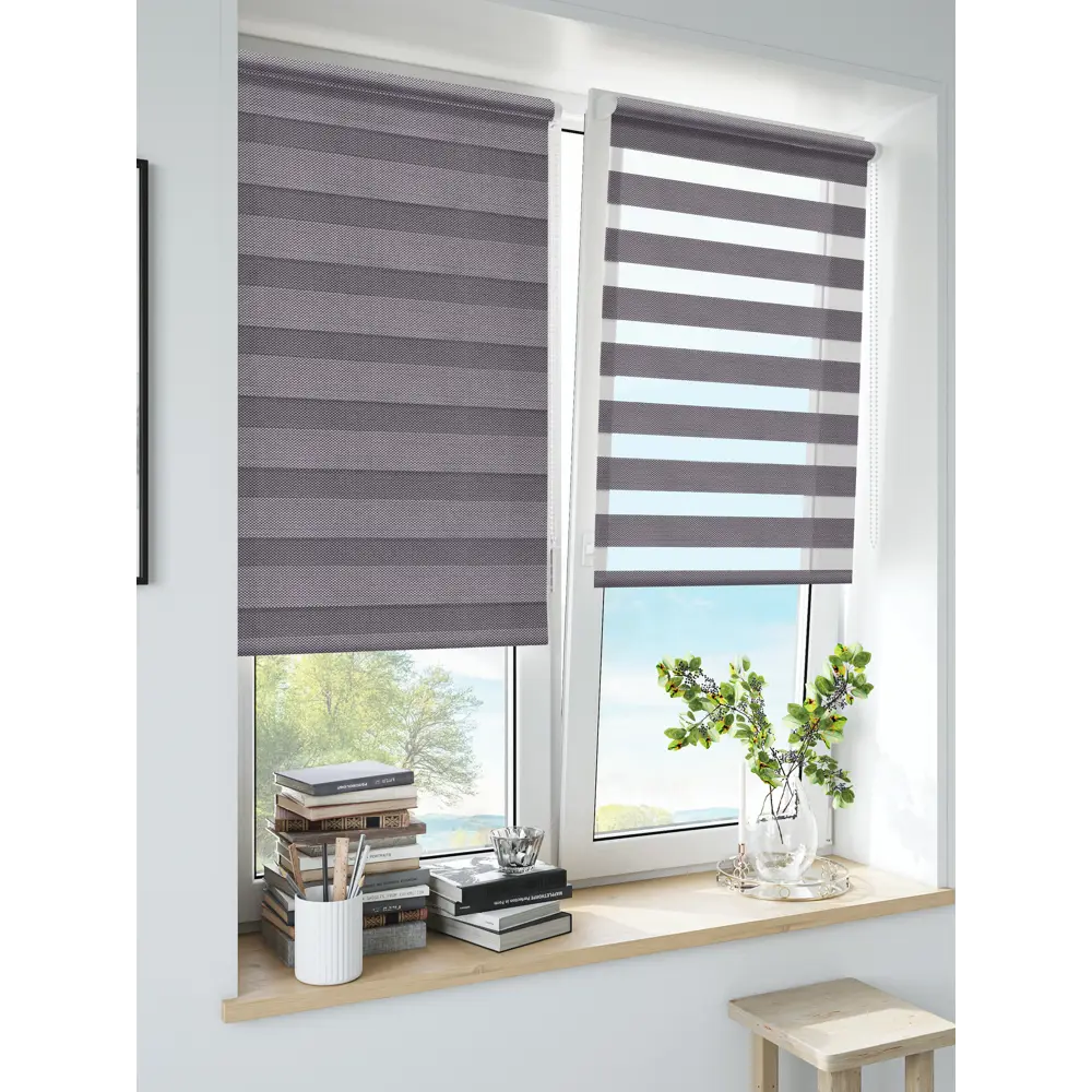 Штора рулонная день-ночь Liza 40x160 см серо-сиреневая MIAMOZA Коллекция 2024г STLM-2021107 - Вид №2