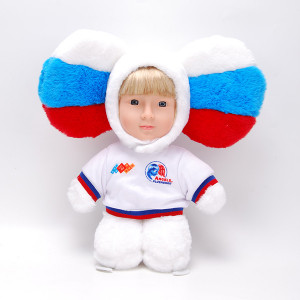 SK02 Игрушка мягконабивная с элементами из пластмассы Чебусашка