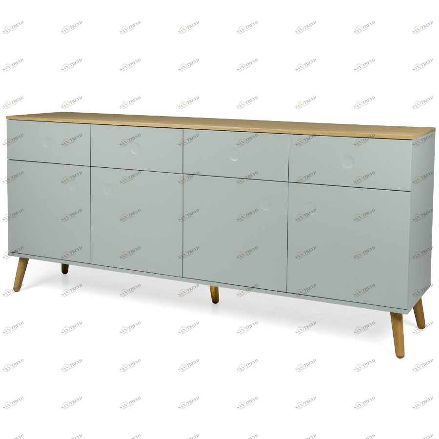 Сервант Tenzo Dot, 86х192х43 см, дуб, зеленый 1678676