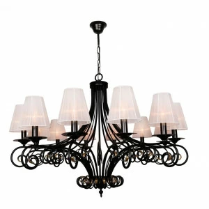 Люстра дизайнерская Insult белая с черным каркасом 10173-12L SUPERNW ДИЗАЙНЕРСКИЕ 056692 Белый