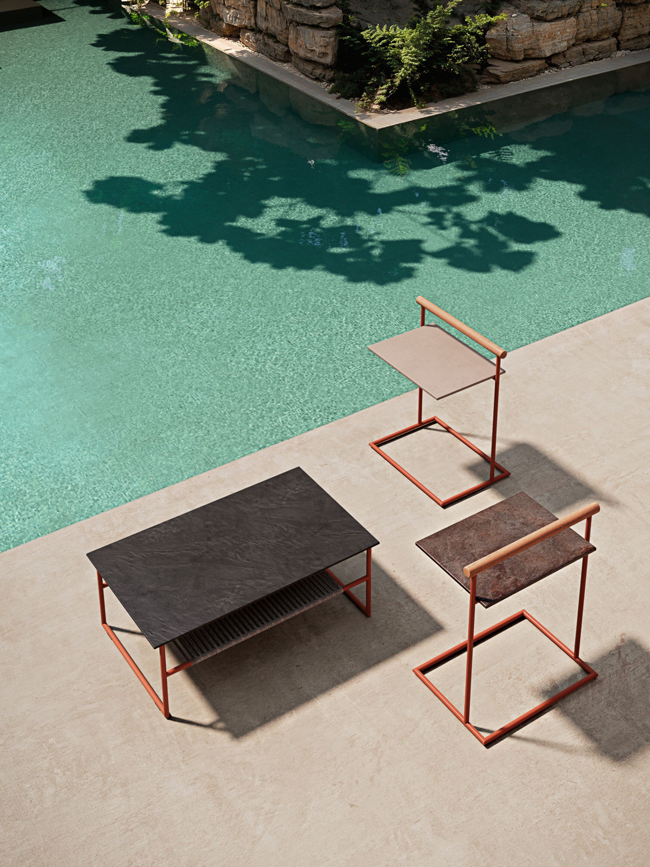 Высокий сервировочный садовый столик из керамогранита Atmosphera труба ARCH-00027514 - Вид №3