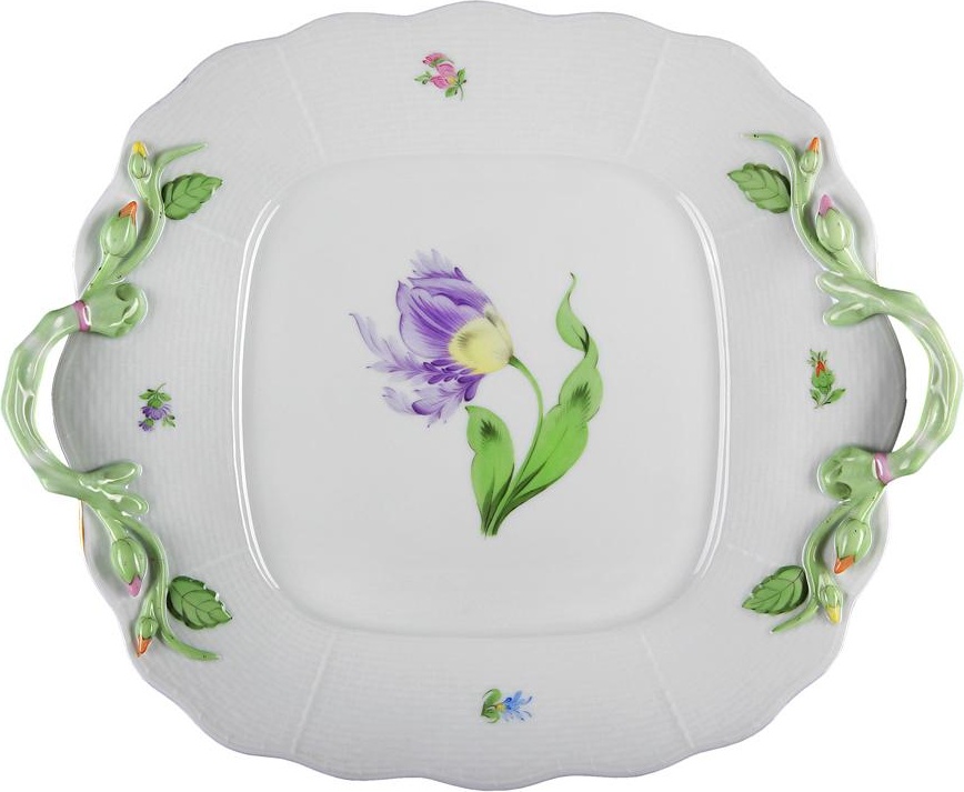 68919 Herend Блюдо квадратное с ручками 29,5см "Китти" Фарфор 