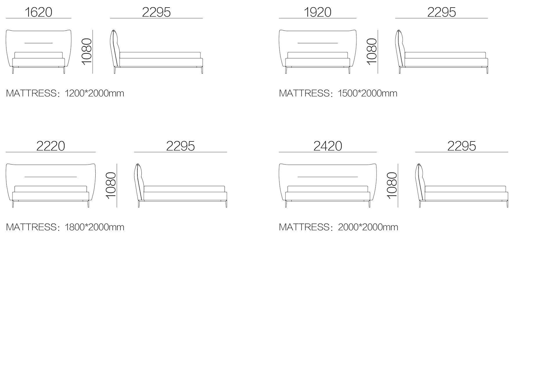 Двуспальная кровать с мягким изголовьем HC28 maison ELF ARCH-00089017 - Вид №1