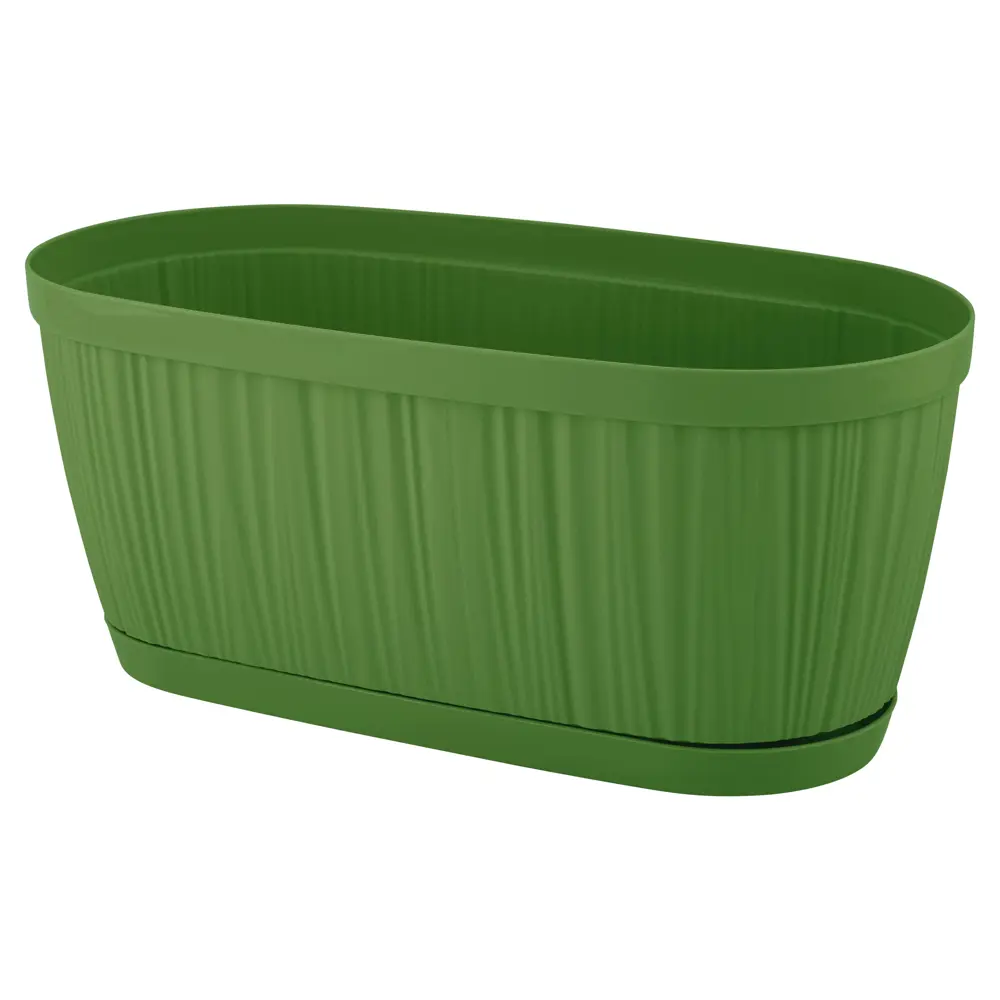 Горшок цветочный Ingreen Barcelona 27.5x14.5x12.2 см v2.7 л пластик оливковый STLM-2034875