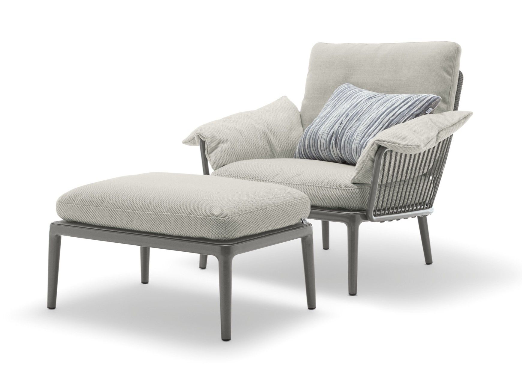 Кресло для сада с подлокотниками из алюминия и полиэстера Rolf Benz Rolf Benz YOKO ARCH-00050048