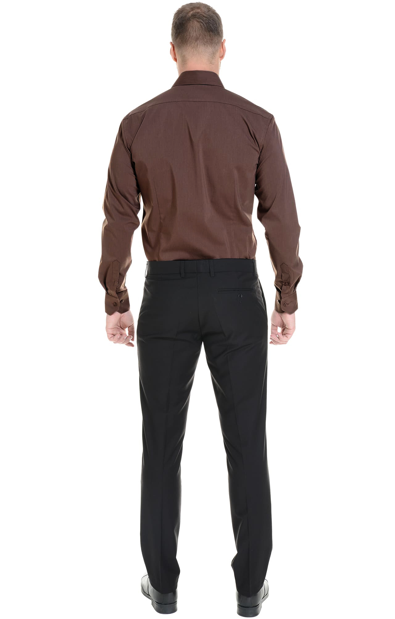 62450 Рубашка мужская  chocolate El-Risto  Корпоративная одежда  размер 40/170-176  - Вид №3