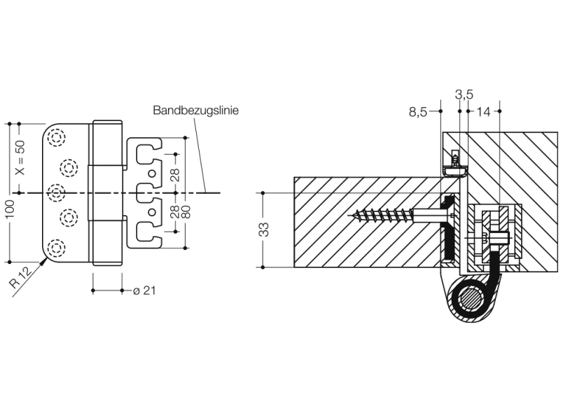 B9107B.100 трехрулонная лента HEWI Türzubehör  - Вид №6