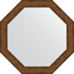 BY 3969 Зеркало в багетной раме - виньетка состаренная бронза 56 mm EVOFORM Octagon
