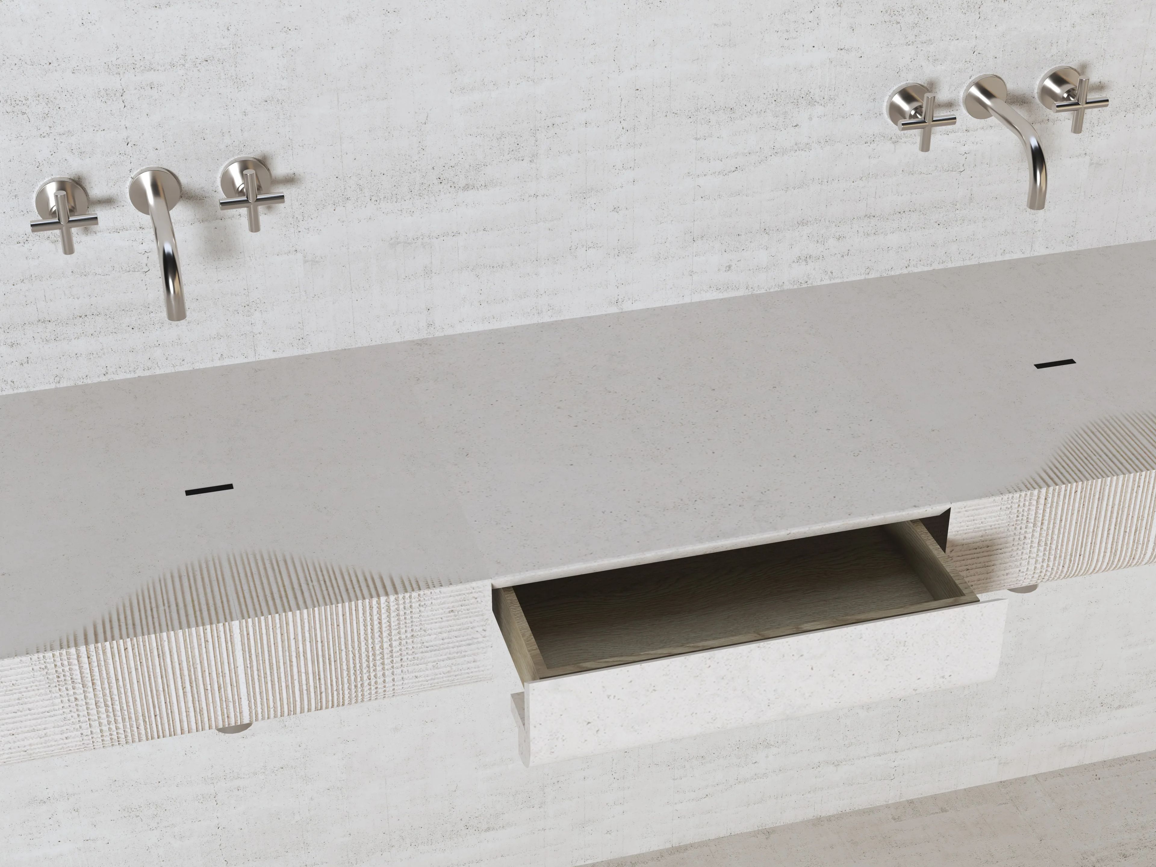 Двойной подвесной умывальник из натурального камня Davani Meridian ARCH-00133910 - Вид №2