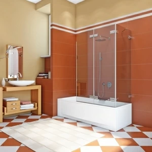 Шторка на ванну 180x160 GV-863B прозрачное стекло 6 мм GUTEWETTER TREND PEARL