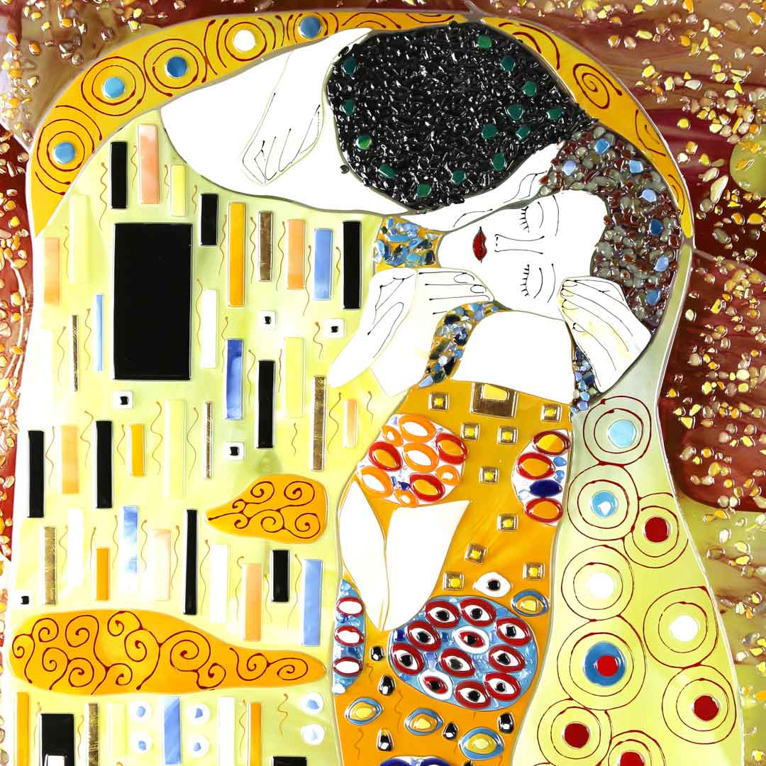 4154 ORIGINALMURANOGLASS Картина Поцелуй Климта - муранское стекло OMG 80 см  - Вид №1