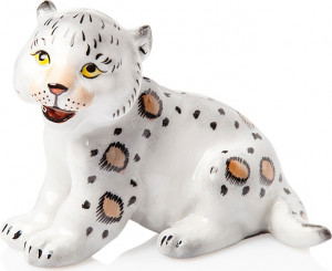 10617395 Мануфактуры Гарднеръ в Вербилках Скульптура 9 см "Снежный барс" Фарфор, Керамика