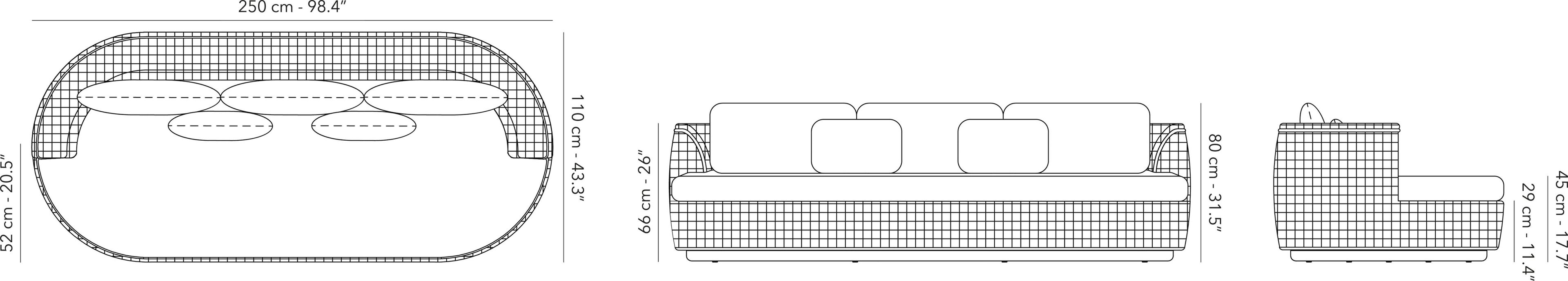 3-местный веревочный садовый диван Jardinico круглый ARCH-00070911 - Вид №6