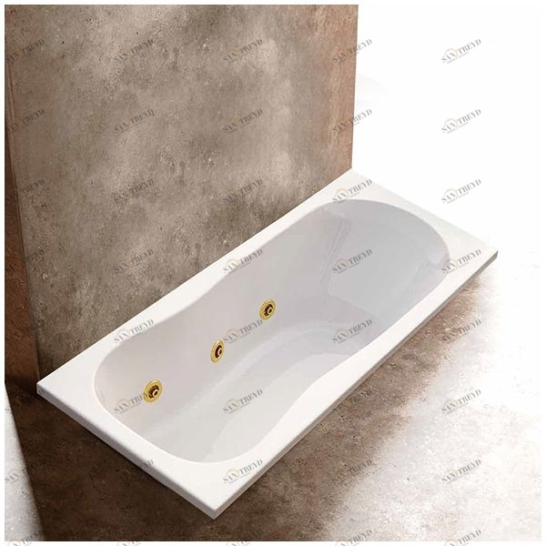 Ванна Gruppo treesse Alexia V1467-DX-Z  белая с золотом и гидромассажем прямоугольная STDV1467DXZ