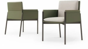 Turri Кресло с подлокотниками, обитыми кожей и тканью Zenit