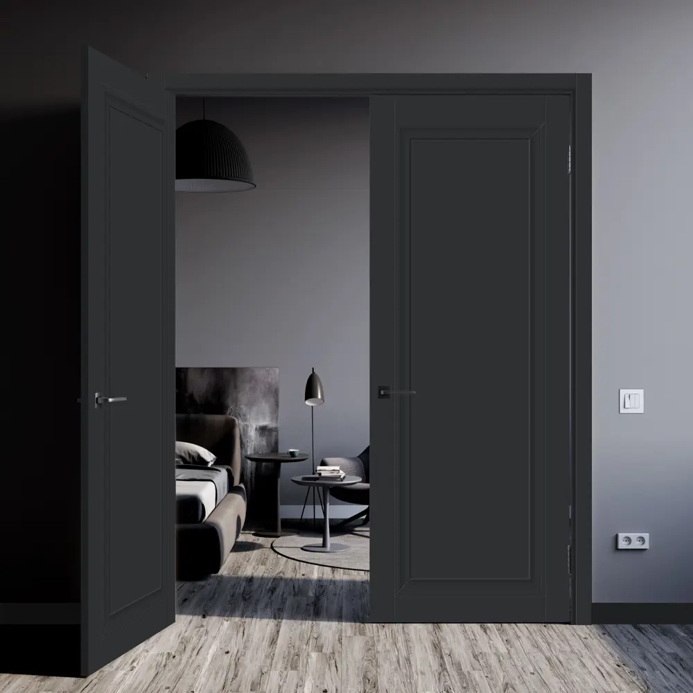 Дверь межкомнатная глухая Нобиле 90x200 см Hardflex цвет антрацит с замком 84491276 STLM-2202390 МАРИО РИОЛИ  - Вид №6