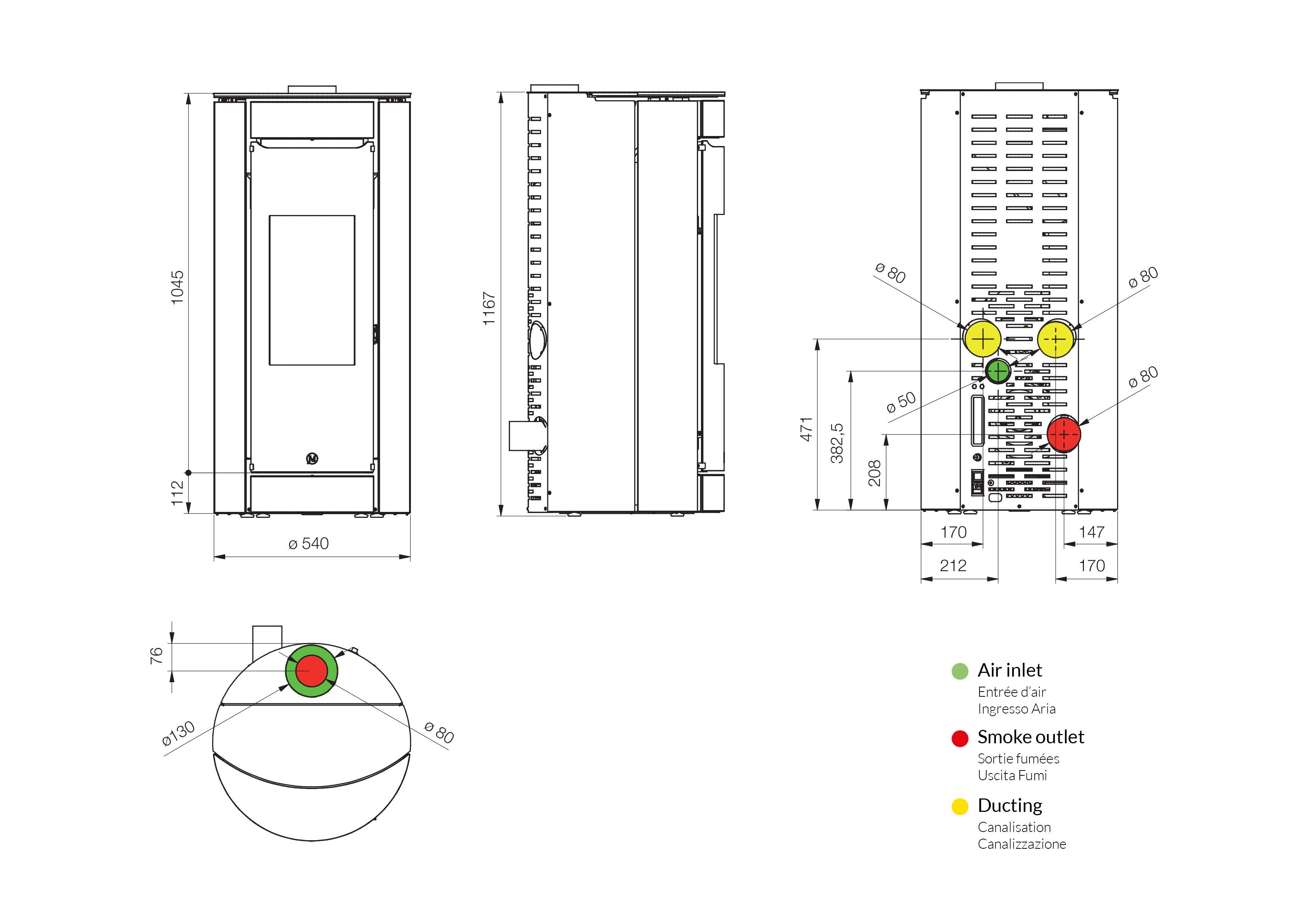 Пеллетная печь для обогрева воздуха класса A+ Jolly Mec воздушные системы ARCH-00144558 - Вид №4