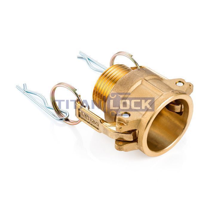Камлок латунный тип B розетка, наруж. резьба BSP 1", TL100BBR TITAN LOCK  - Вид №4