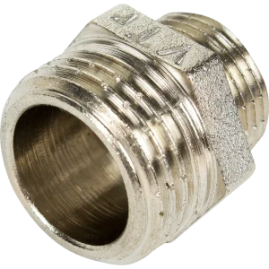 Ниппель переходной Valtec наружная резьба 1/2х3/8 мм никелированная латунь