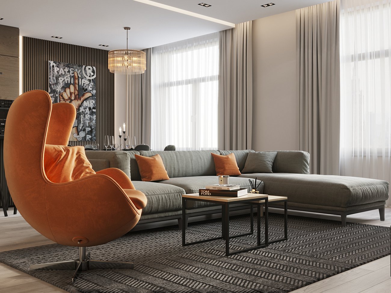 Диван Case угловой светло-серый шенилл THE IDEA ДИЗАЙНЕРСКИЕ 210548 Серый  - Вид №12