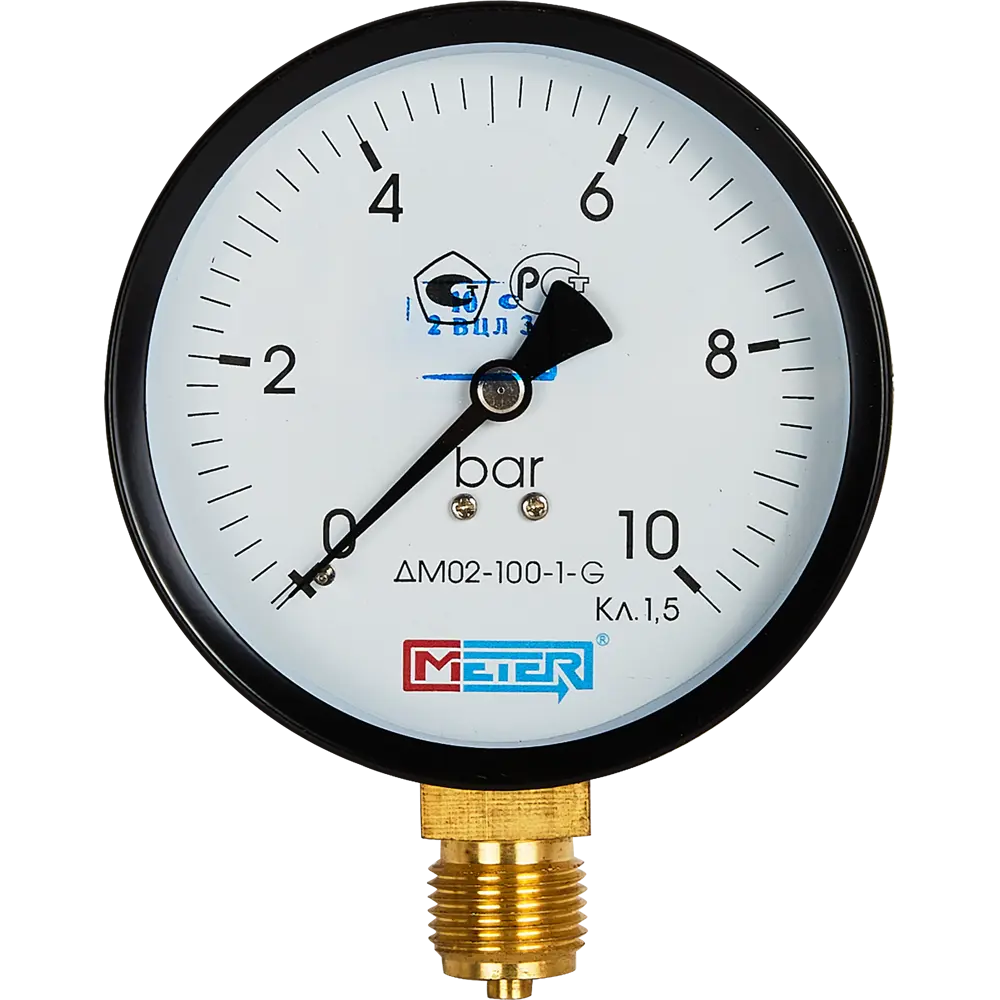 Манометр радиальный Метер 100 мм 10 бар 1/2" STLM-2010373