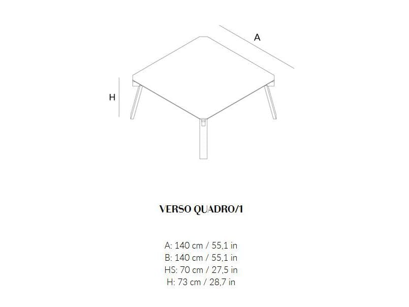 Квадратный обеденный стол из массива дерева Lando VERSO QUADRO ARCH-00051380 - Вид №5