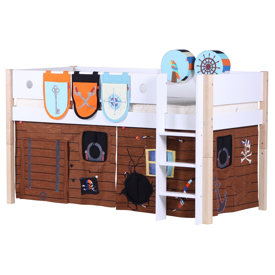 Кровать Flexa White с лестницей, 200 см, белая лакированная 801730995 - Вид №4