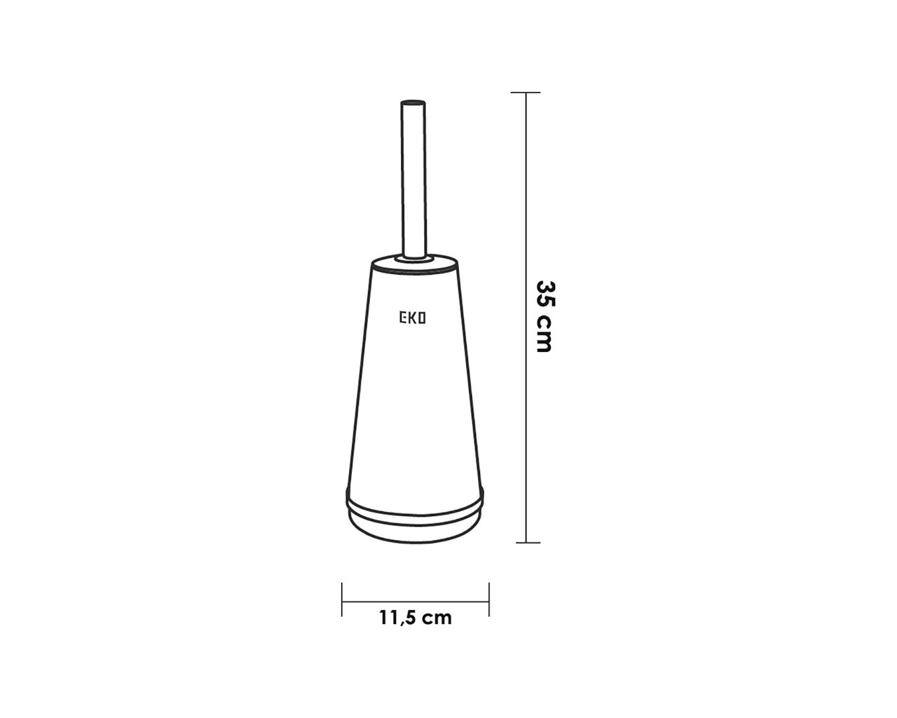 GIM303 Конус для ершика для унитаза, стоячий, МИНИ, матовая сталь Merida  - Вид №1