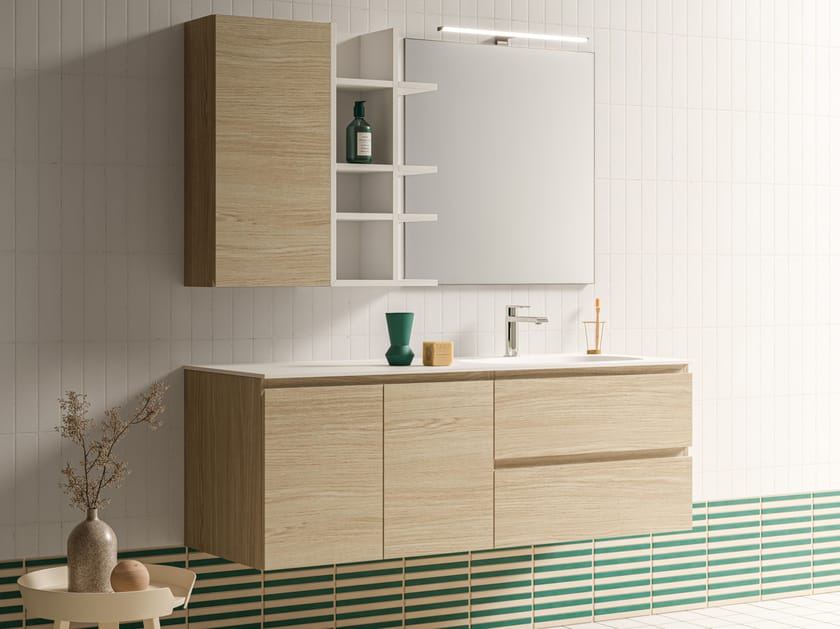 Подвесной шкаф для умывальника со встроенной раковиной Arbi Arredobagno HO.ME PLUS 45° 02 ARCH-00055404