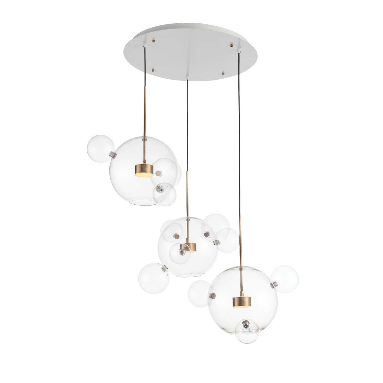Подвесной светильник белый с 3 плафонами ST Luce Bopone SL1133.203.03 ST LUCE ДИЗАЙНЕРСКИЕ, BOPONE 00-3890196 Белый  - Вид №1