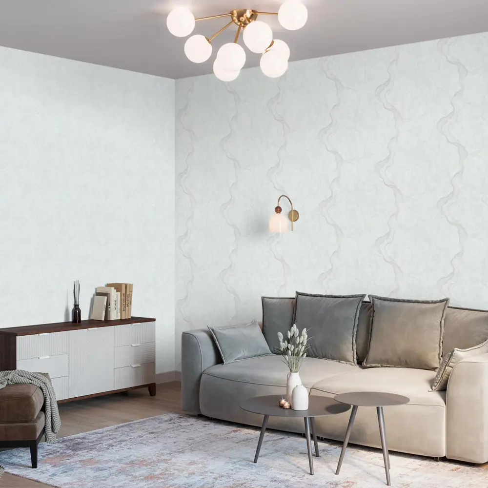 Обои Palitra Life Sumatra - флизелиновые с голубым узором для стильного интерьера 89394520 STLM-1537943 - Вид №4