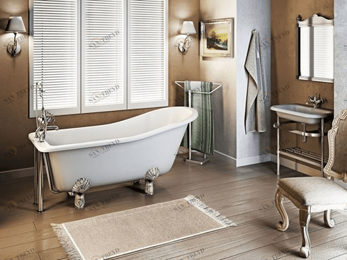 Ванна акриловая Harewood Slipper с ножками L3C Slipper Burlington E1, L3C 730 x 1690 x 770