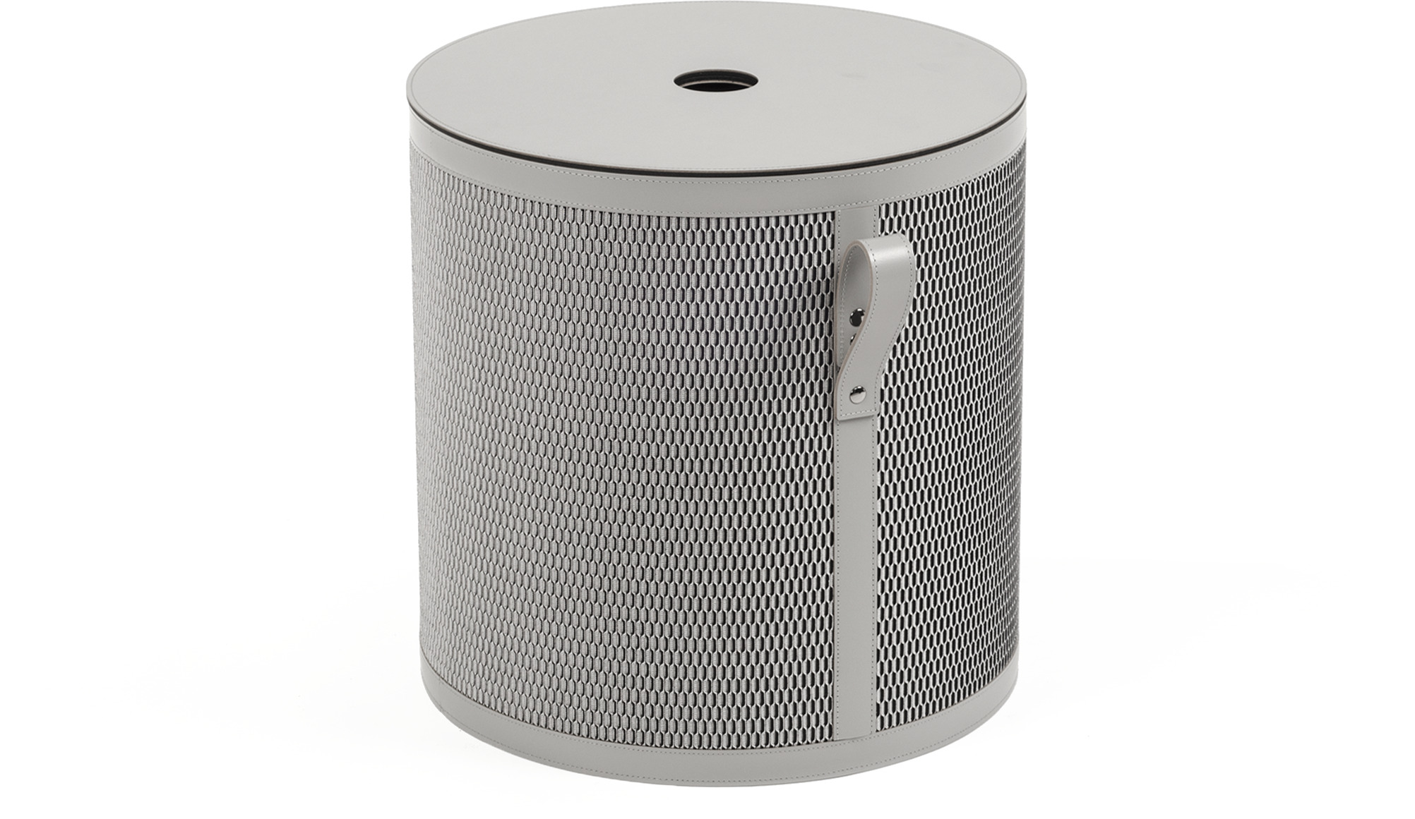 Короткая круглая корзина Nadia - Ø 40XH40 см / регенерированная кожа_манго