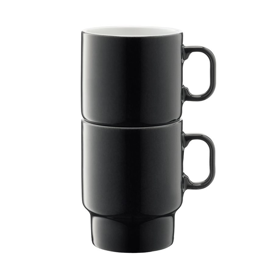 P276-14-523 Набор из 2 чашек для капучино utility 380 мл серый LSA International  - Вид №5