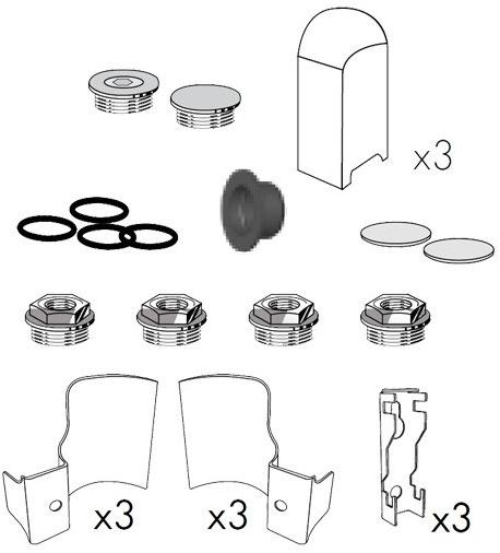 FONDITAL Комплект крепления с лапками, заглушками и редукторами sun-id-1474465 - Вид №1
