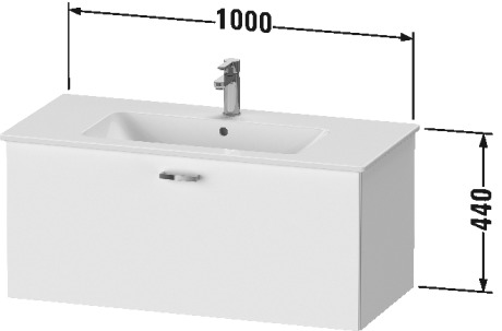 XB603205252 Тумбочка подвесная XBase #XB6032 1000 x 475 мм Европейский дуб, декор Duravit  - Вид №1