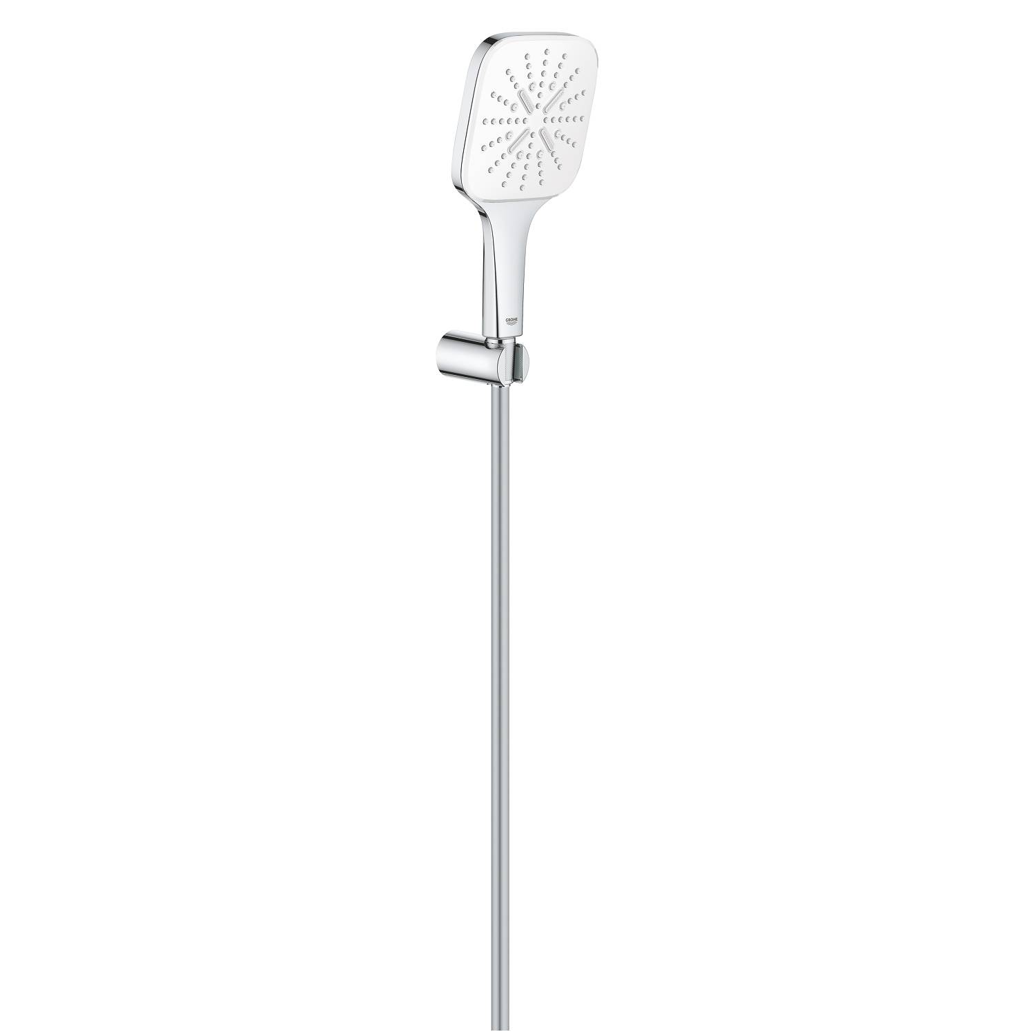 Душевой набор GROHE Rainshower SmartActive 130 Cube, 3 вида струй, белая луна (26589LS0)