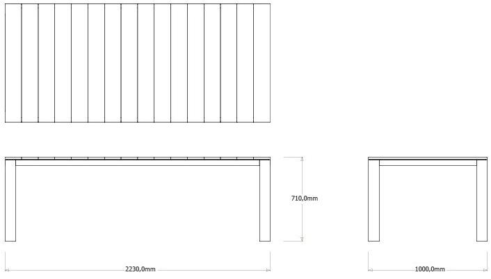 TRIBÙ Прямоугольный садовый стол из тика Kos 04052/04053/04054 - Вид №9