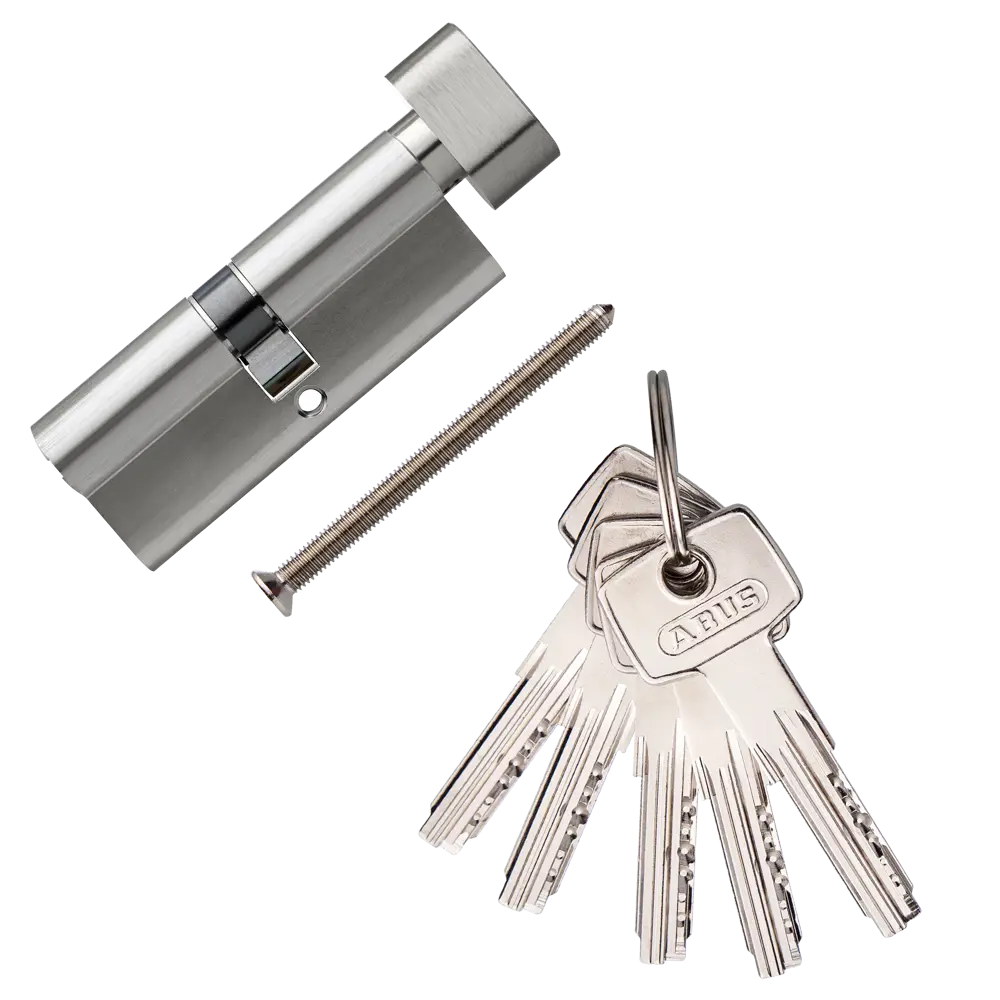 Цилиндр Abus 40х40 мм, ключ/вертушка, цвет никель 82389993 STLM-2062963 D6 - Вид №1