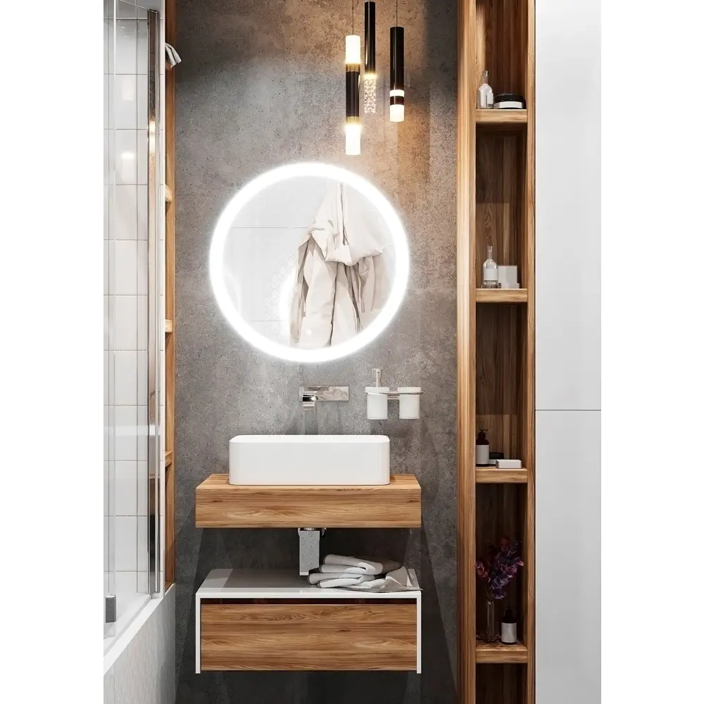 Зеркало для ванной Omega Glass Тип 2 SD322 с подсветкой 80 см круглое STLM-2116283