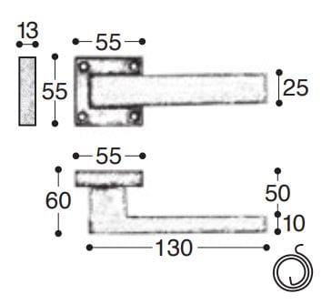 Бронзовая ручка на розетке GIARA ART DESIGN-BRONZE гладкая ARCH-00056351 - Вид №1